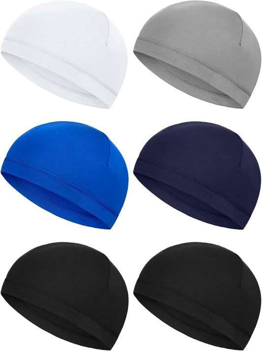 Boao 6 Pieces Cooling Skull Caps Helmet Hard Hat Liner Sweat Wicking Running Beanie Cycling for Men Women