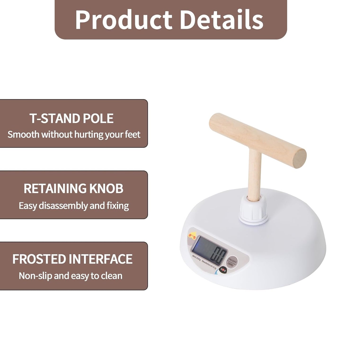 Pet Scale for Birds, Parakeet Weight Scale, HD Backlit Display Capacity 1.1lbs(500g) High Accuracy 0.1g Scale Easy Install Bird Training Stand and Perch Designed for Small Birds & Reptiles