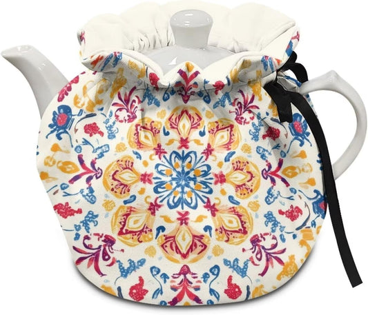 Teapot Thermal Cover Bohemian Mandala Print Tea Cozy for Tea Pot Insulated Suitable for Protecting Kettle Coffee Pot Breakfast Insulated Kitchen Coffee Table Decorative Accessories