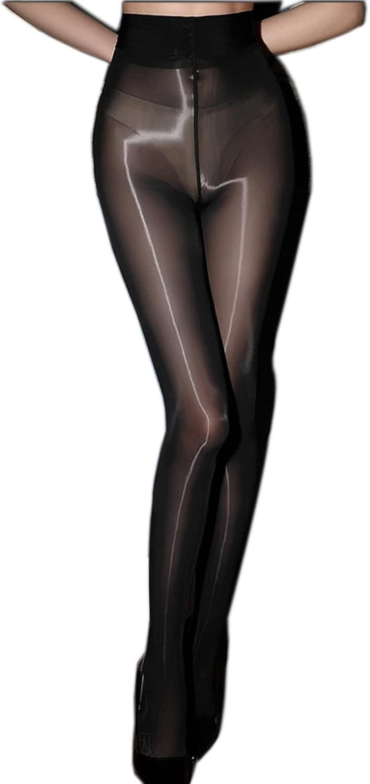 HTRUIYA Women Shiny Sheer Pantyhose 8D High Density Tights Anti Snag High Waist Silk Pantyhose