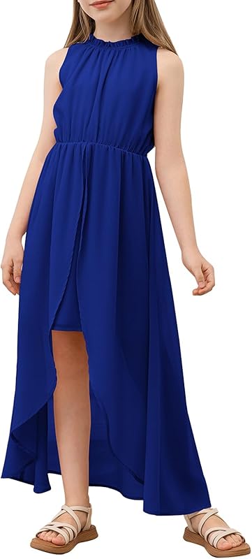 blibean Tween Girls 2024 Dresses Turtleneck Elegant Semi Formal Dress 6-15 Years