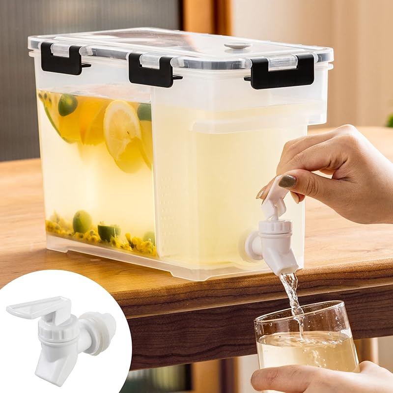 Cold Kettle with Faucet, 6L Refrigerator Juice Water Pitcher, Home Plastic Beverage Dispenser, Filter Drink Container for Home, Kitchen, Camping, Party