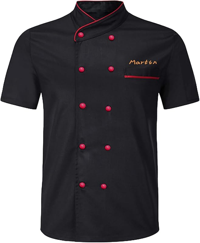 Personalized Chef Jacket Custom Embroidered Chef Coat for Men Women Short Sleeve Uniform Shirt for Restaurant Hotel