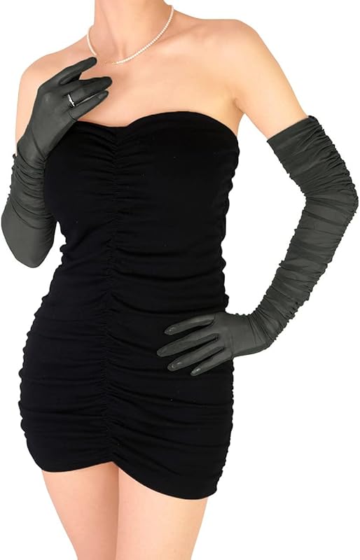 Women's Sexy Sheer Gloves Mesh Tulle Super Long Gloves Opera Christmas Costume Party Dance Glove