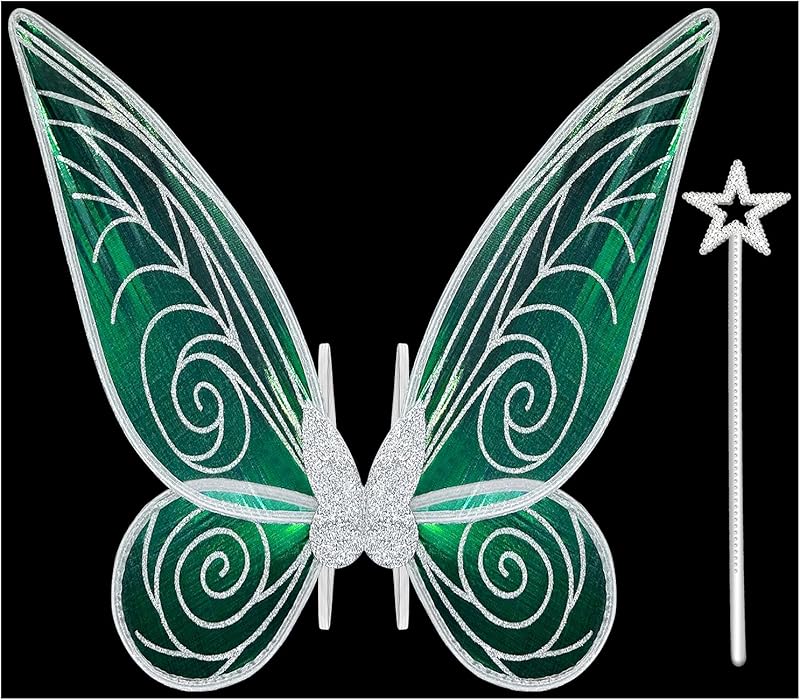 quescu Fairy Wings for Adults,Butterfly Wings for Girls,Angel Wings,Fairy Costume for Women Halloween Dress Up Party Favor (White)