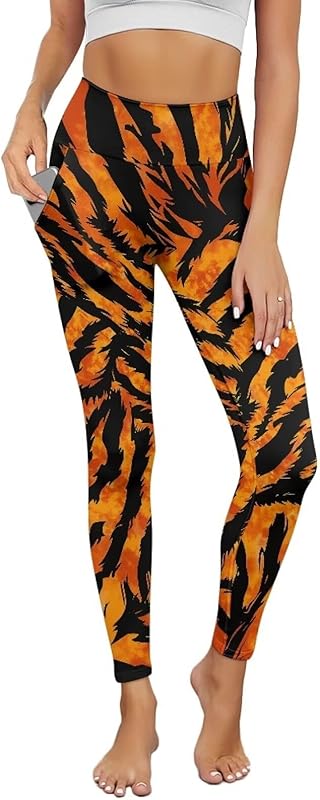 Poceacles Yoga Pants for Women with Pockets Full Length Workout Leggings High Waist Tummy Control Lounge Pants Activewear