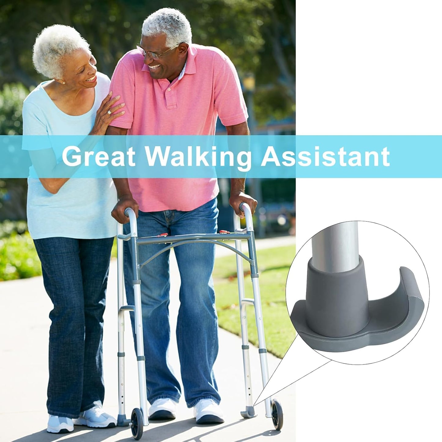 2 Pack Walker Skis Glides for Folding Walkers, Walker Glides for Seniors, Essentials Walker Accessories Mobility Aid Accessory for Seniors