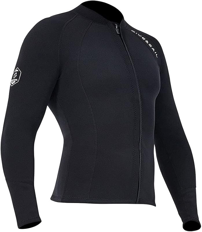Wetsuit Top Women Men 2MM Neoprene Wetsuit Jacket Long Sleeve Diving Surfing Top, 3MM 1.5MM Wetsuits Shirt Vest Scuba Swimming Snorkeling Suit Swimsuit Warm Front Zip for Water Sports