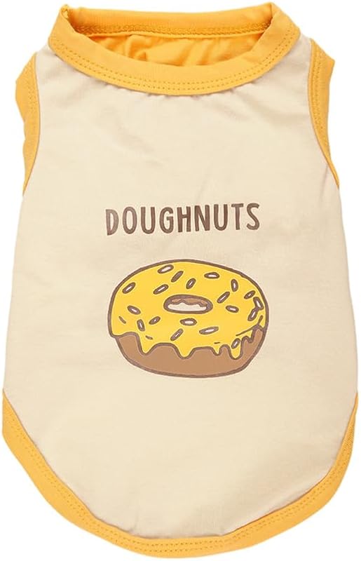 Dog Clothing Summer Summer Clothing タンクトップ Lightweight Permeability Scalability coolしい ドッグウェア Dog Sleeveなし 着せやすい Easy to put on and take off Cuteい おしゃれ Small Dog Medium-sized dog Cat コットン Dog Clothing ペット COTEN (イエロー, S)