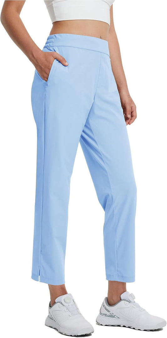 M MAELREG Women's Golf Pants with Zip Pockets 7/8 Ankle Stretch Lightweight Sweatpants for Athletic Hiking Travel Work Lounge