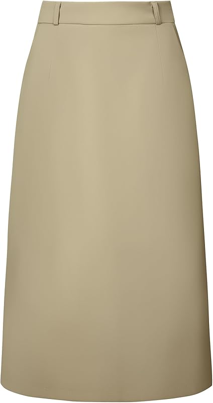 Women's Pencil Skirt High Waist Split Back Work Midi Skirts
