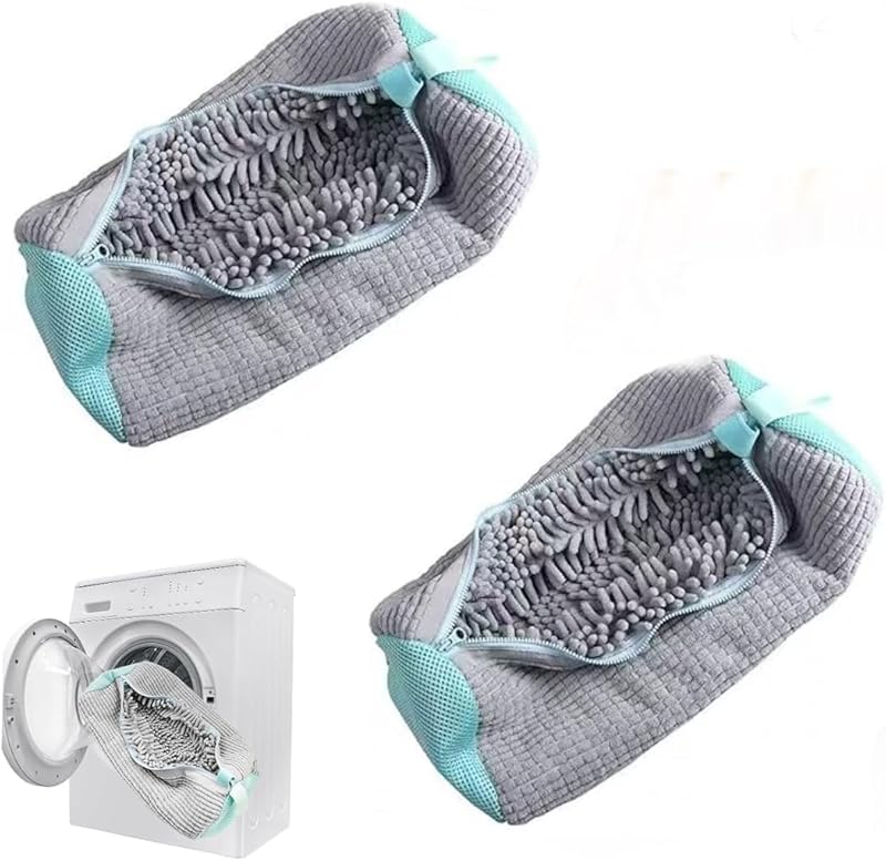 Laundry Shoe Bags for Washing Machine, 2Pcs Shoe Washing Bag Shoe Laundry Bag for Washer and Dryer Reusable Shoe Washing Bags Shoe Washing Machine Bag (Yellow-2Pcs)