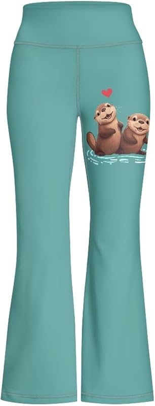 Girls' Athletic Leggings Bell Bottoms Kids Dance Running Yoga Pants High Waisted Workout Active Dance Tights