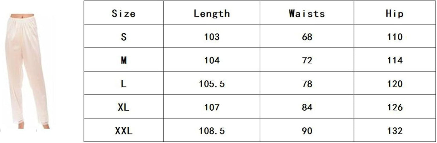 Gaono Women's Silk Pettipants Slip Ankle Length Snip-it Pant Liner Satin Culotte Slip Elastic Waistband Lace Sleep Pants