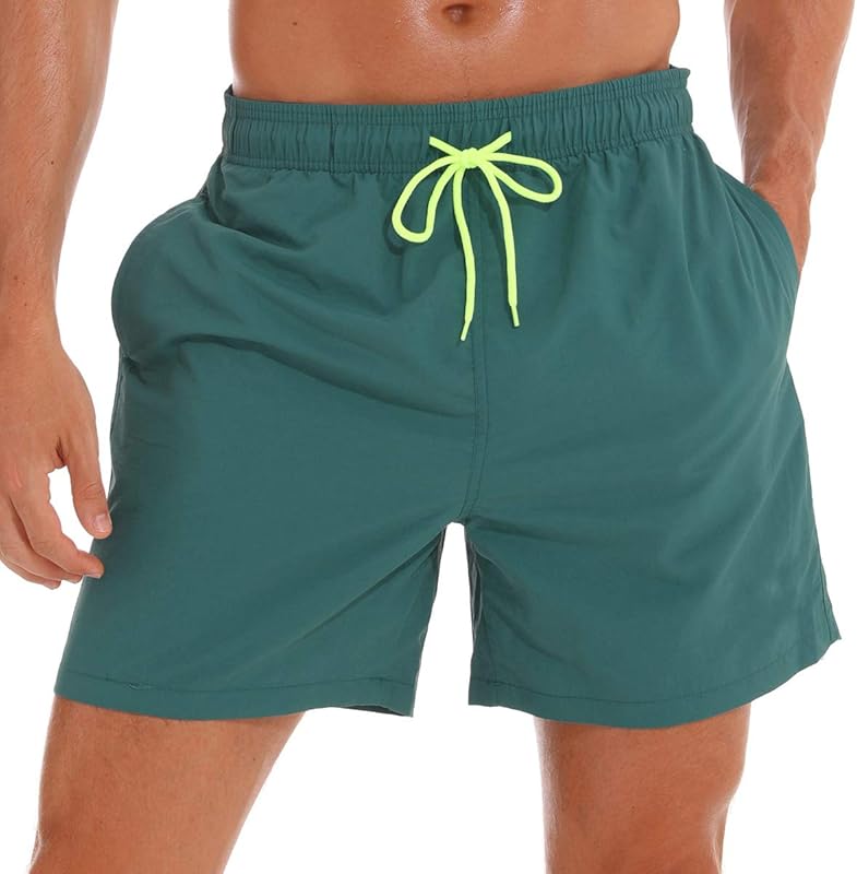 SILKWORLD Men's Swim Trunks Quick Dry Beach Shorts with Pockets