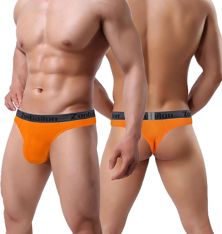 JINSHI Men's Bamboo Viscose Thong Sexy T-back Mens Underwear Low Rise Stretch Tagless Underwear Multi M L XL XXL