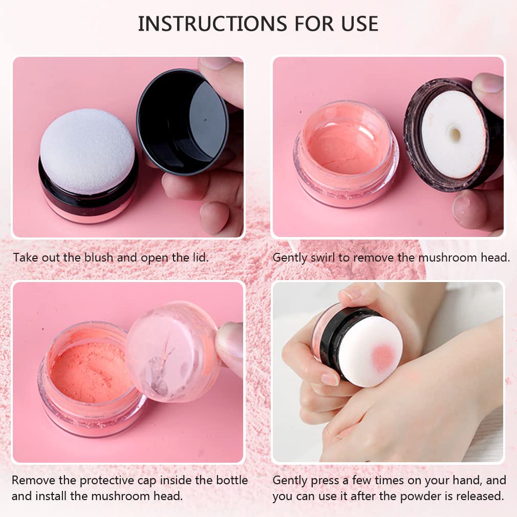 Charm Kiss Loose Powder Blush Air Cushion Natural Blusher Bright Shimmer Face for Cheek Highly Pigmented Makeup Easy to Blend Blushin, All Day Wear(01#) 01# Coral Pink 5 grams