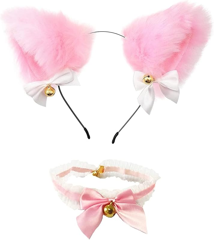 Faylay Cosplay Girl Plush Furry Cat Ears Headwear Accessory for Cam Girl Party