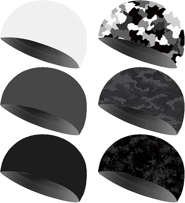 Boao 6 Pieces Cooling Skull Caps Helmet Hard Hat Liner Sweat Wicking Running Beanie Cycling for Men Women