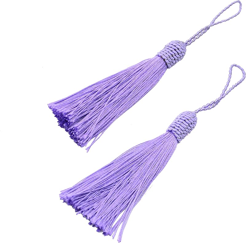 Makhry 20pcs 15.5cm/6 Inch Silky Floss Bookmark Tassels with 2-Inch Cord Loop and Small Chinese Knot for Jewelry Making, Souvenir, Bookmarks, DIY Craft Accessory (Peach Pink)