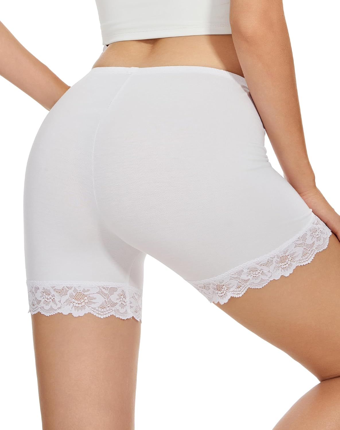 MANCYFIT Women's Anti-Chafing Lace Biker Shorts for Under Dresses and Skirts