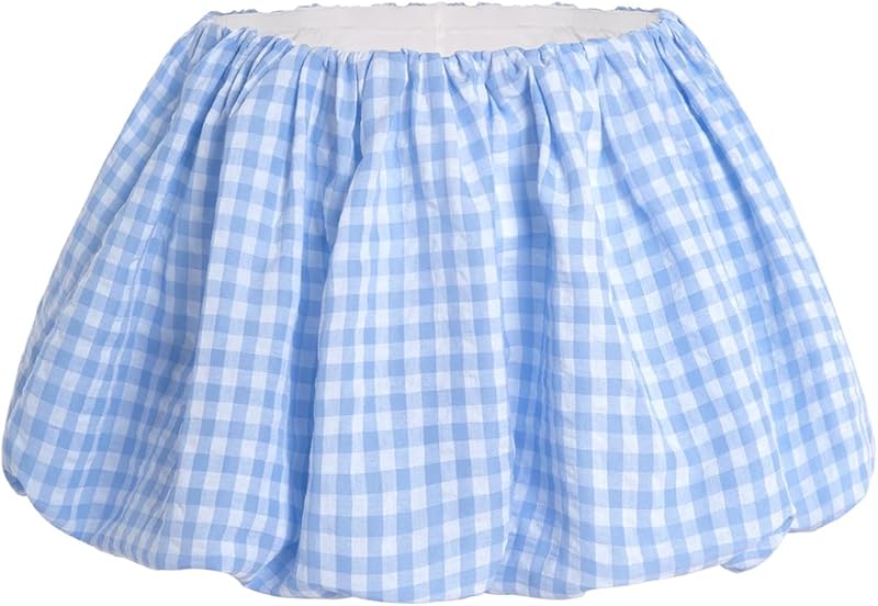 Women's Y2K Bubble Mini Skirt Low Waist Ruffle Short Hem A Line Pleated Balloon Skirt Bloomers
