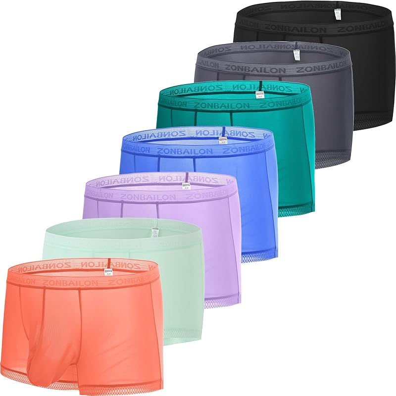Men's Sexy Underwear Ice Silk Sheer Boxer Briefs See Through Mesh Ultra Thin Transparent Trunk