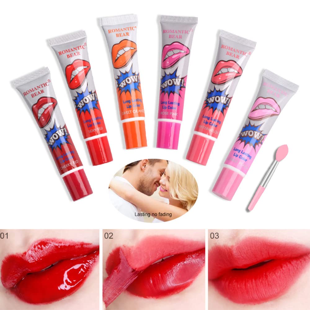 6 Colors VeniCare Lip Stain Lip Gloss Tattoo Magic Color Peel Off Mask Tint Long Lasting Waterproof