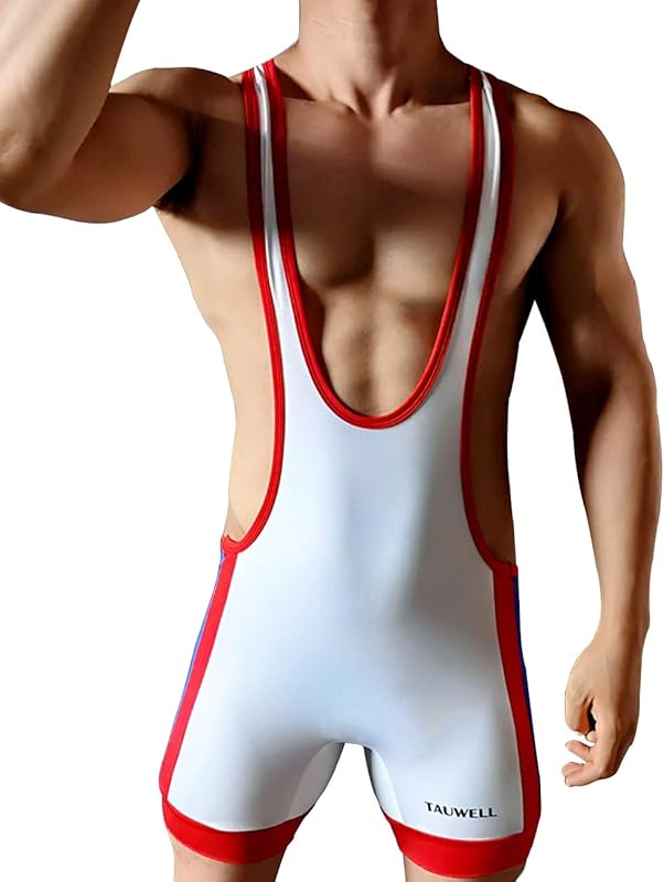 Men's Wrestling Singlets Athletic Supporters Slim Fit Sport Bodysuit Sleeveless Active Wrestling Leotard Jumpsuits