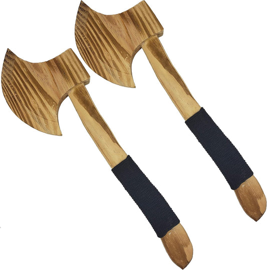 Adventure Awaits! - 2 - Pack - Wooden Toy Axe Hatchet - Handmade - Lightweight Wood Toy Hatchet Set for Outdoor Play - TrendyLookz