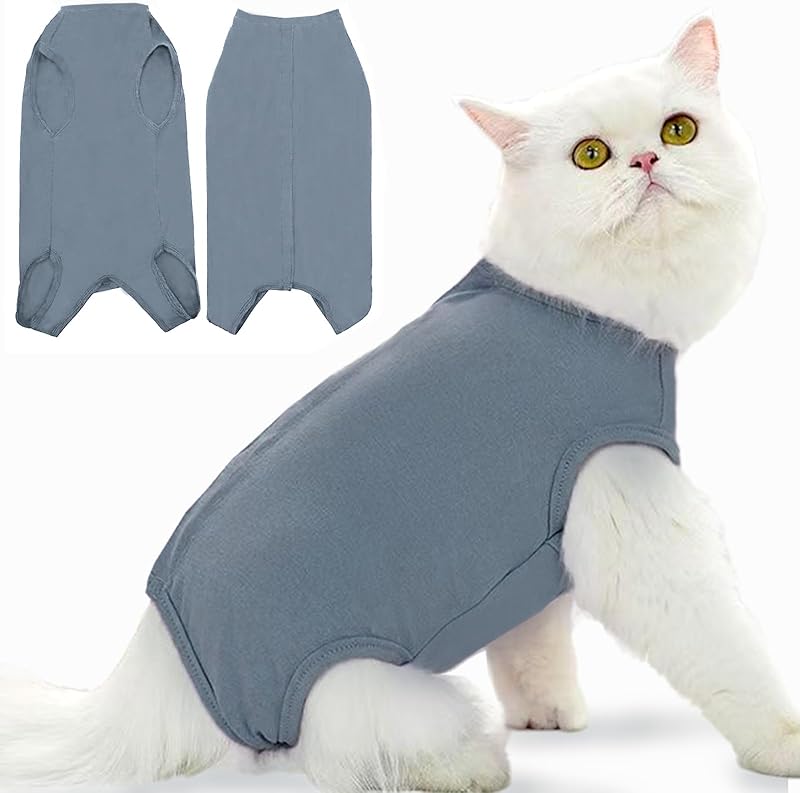 Cat Recovery Suit for Male and Female Surgical Post Surgery Soft Surgery Recovery Suit Onesie for Cats,E-Collar Alternative Anti-Licking Outfit Pet Surgical Recovery Pajama Suits