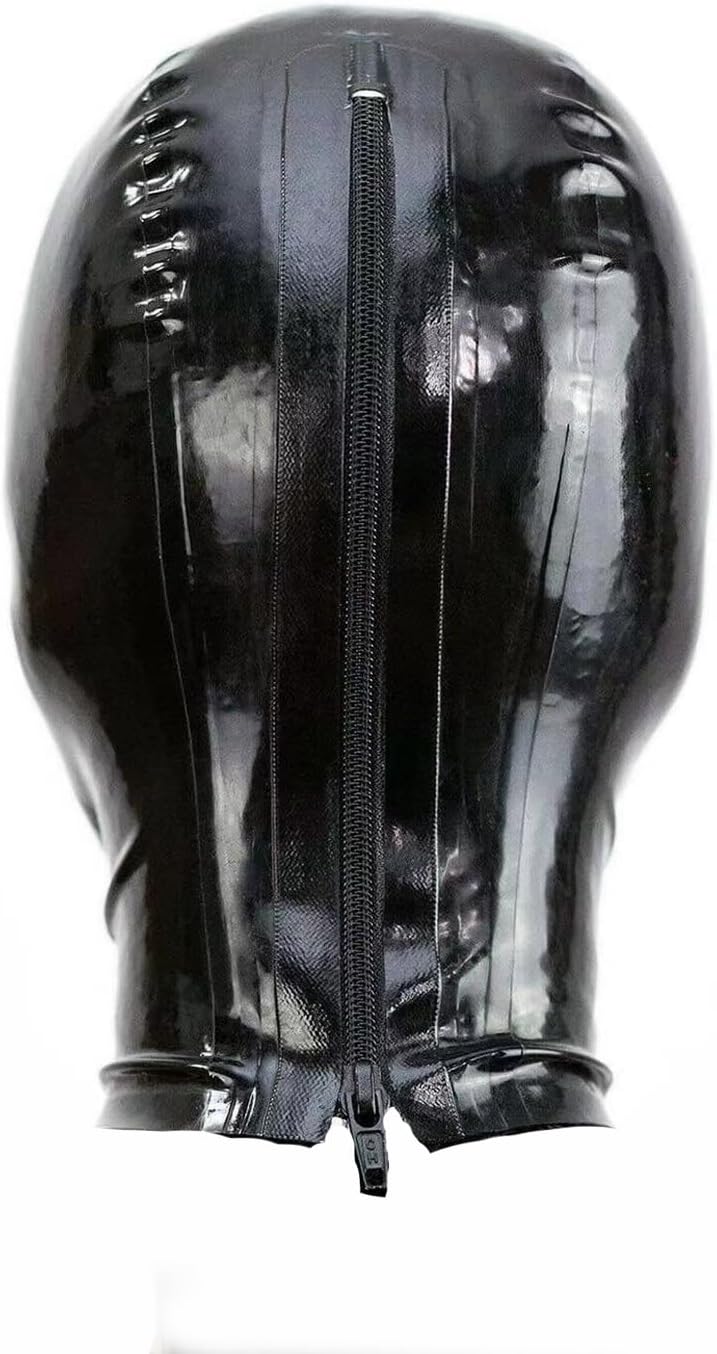 Black Latex Hood Mask Full Face Mask Riding Mask Hood Party Latex Mask