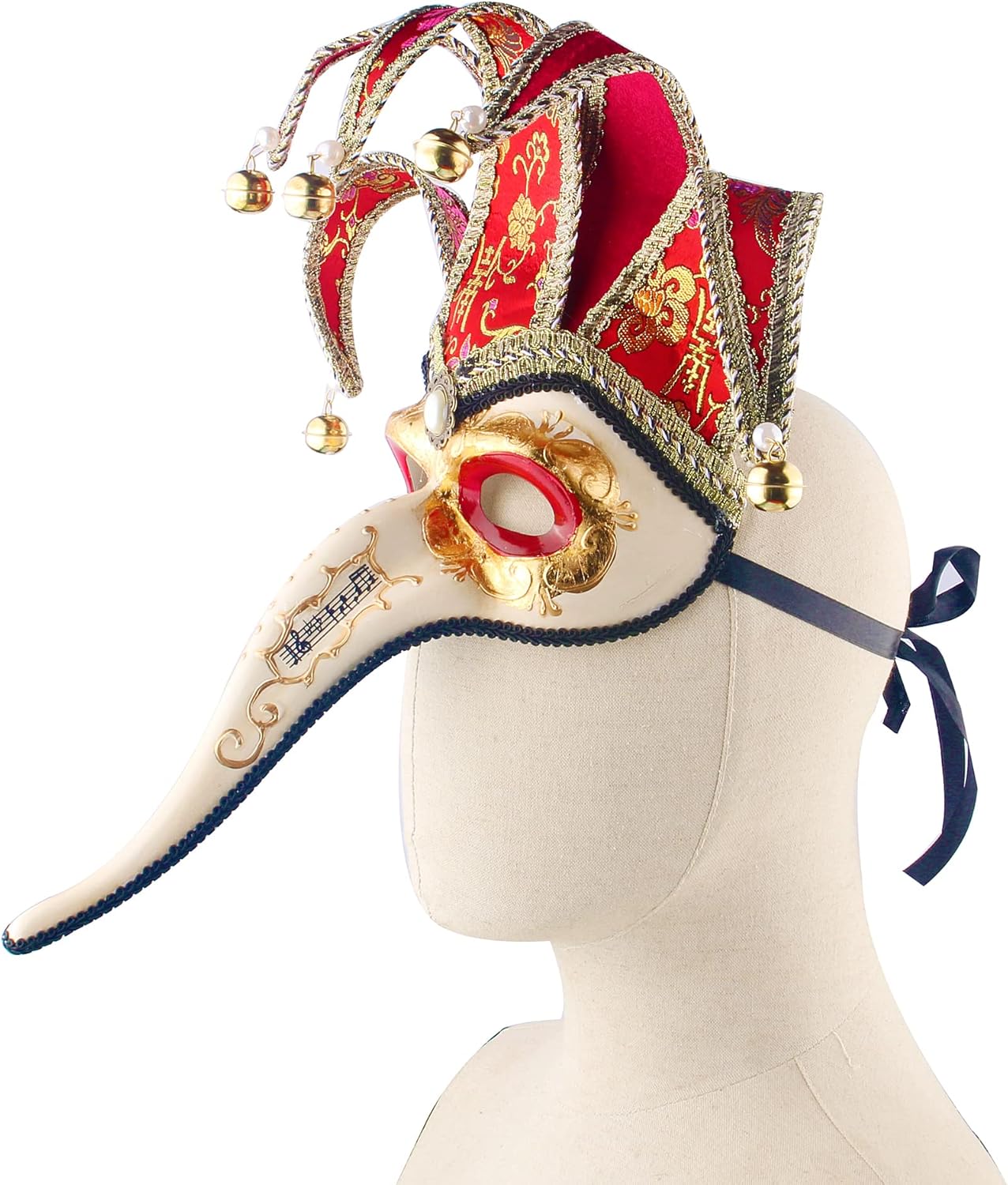 Mardi Gras Venetian Plague Doctor Jester Mask Masquerade Halloween Wall Decorative Mask