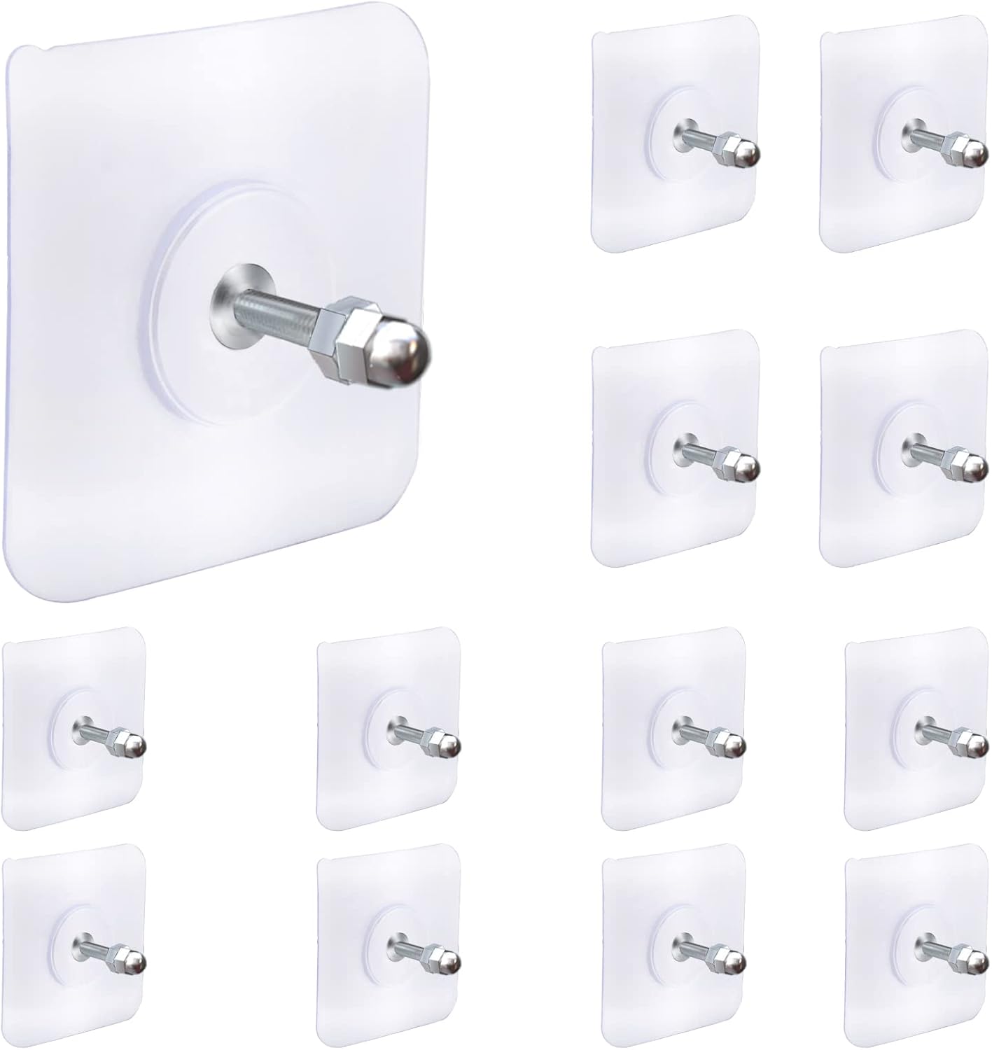 AIERSA 13 Pack Wall Hooks for Hanging,Screw Free Sticker for Mount Wall Shelf, 2 in 1 Reusable Adhesive Hooks Heavy Duty, Waterproof Rustproof and Oilproof for Kitchen, Bathroom, Home, Office(16mm) - TrendyLookz
