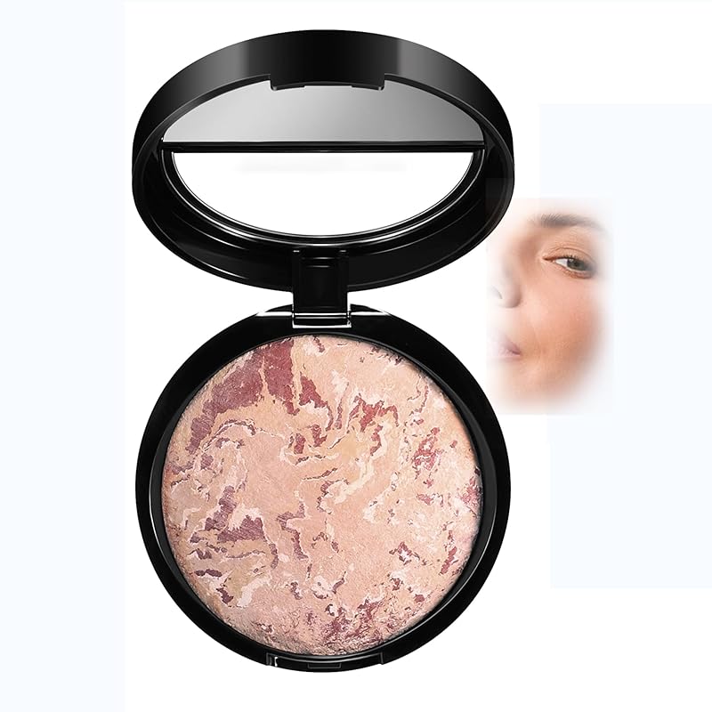 AKARY Baked Powder Foundation, Oil Control Correcting Foundation, Buildable Light to Medium Coverage - Demi - Matte Natural Flawless Finish Smooth Lightweight Setting Powder Palette, 01 Porcelain - TrendyLookz