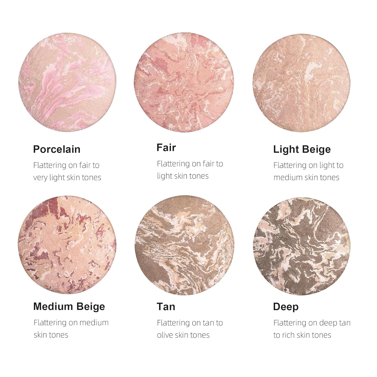 AKARY Baked Powder Foundation, Oil Control Correcting Foundation, Buildable Light to Medium Coverage - Demi - Matte Natural Flawless Finish Smooth Lightweight Setting Powder Palette, 01 Porcelain - TrendyLookz