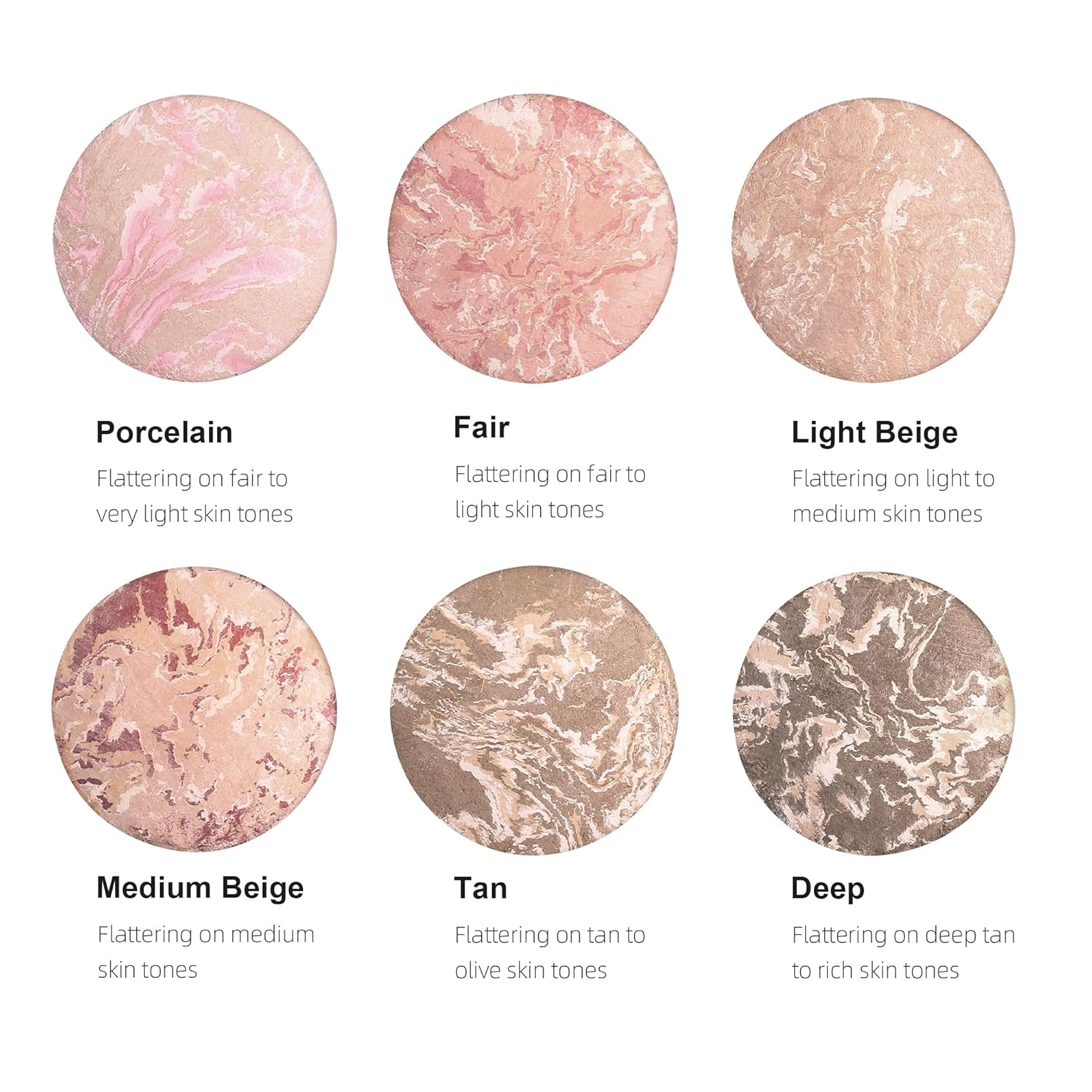 AKARY Baked Powder Foundation, Oil Control Correcting Foundation, Buildable Light to Medium Coverage - Demi - Matte Natural Flawless Finish Smooth Lightweight Setting Powder Palette, 01 Porcelain - TrendyLookz