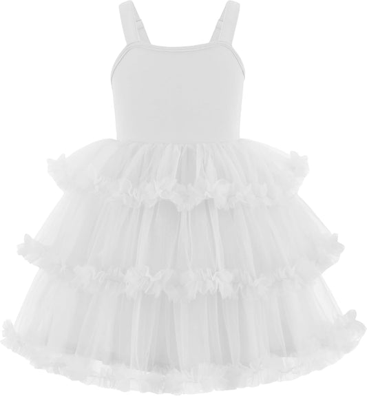Arshiner Toddler Girls Tulle Dress Tiered Ruffle Fluffy Spaghetti Straps Tutu Dresses Summer Clothes 2 - 8 Years - TrendyLookz
