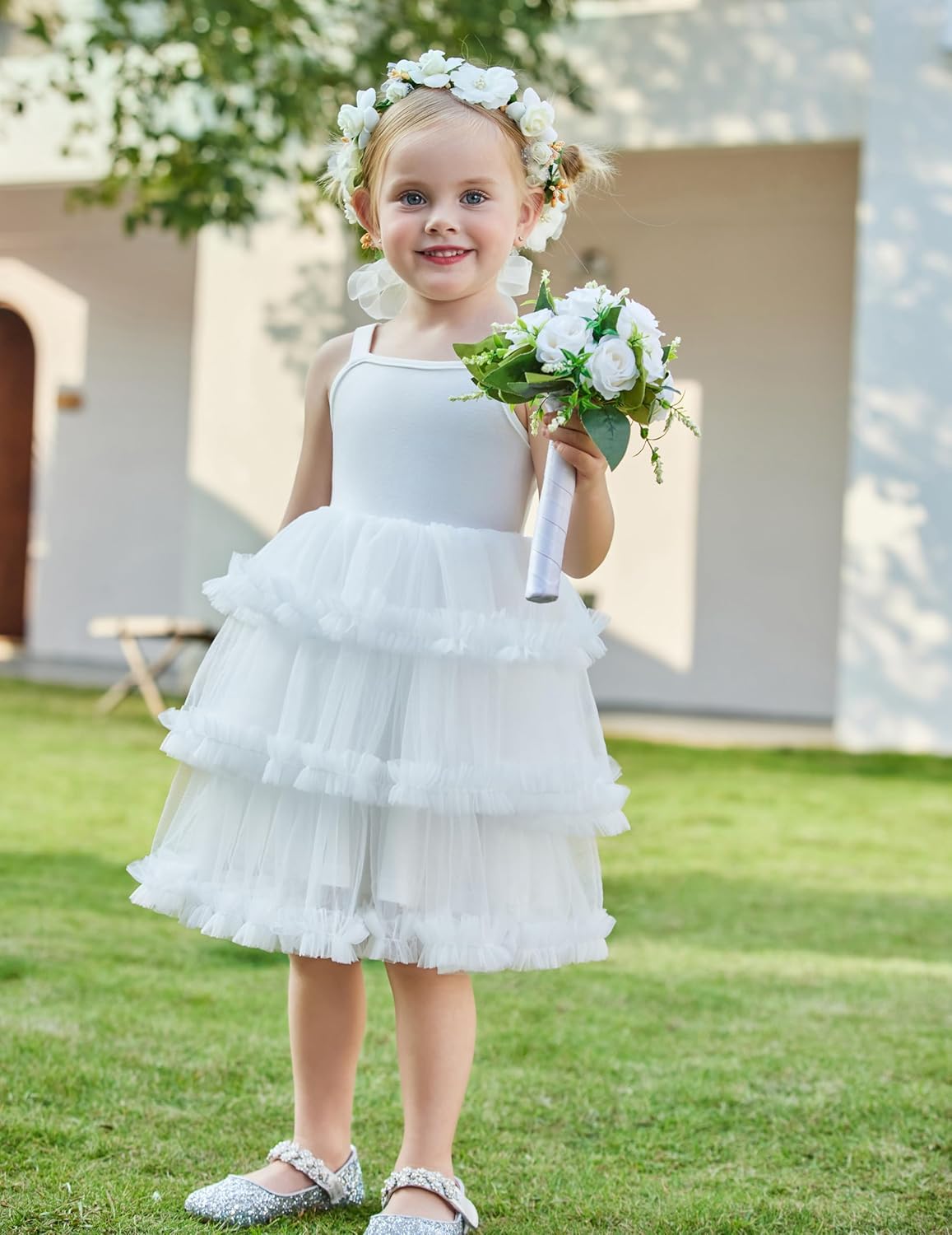 Arshiner Toddler Girls Tulle Dress Tiered Ruffle Fluffy Spaghetti Straps Tutu Dresses Summer Clothes 2 - 8 Years - TrendyLookz