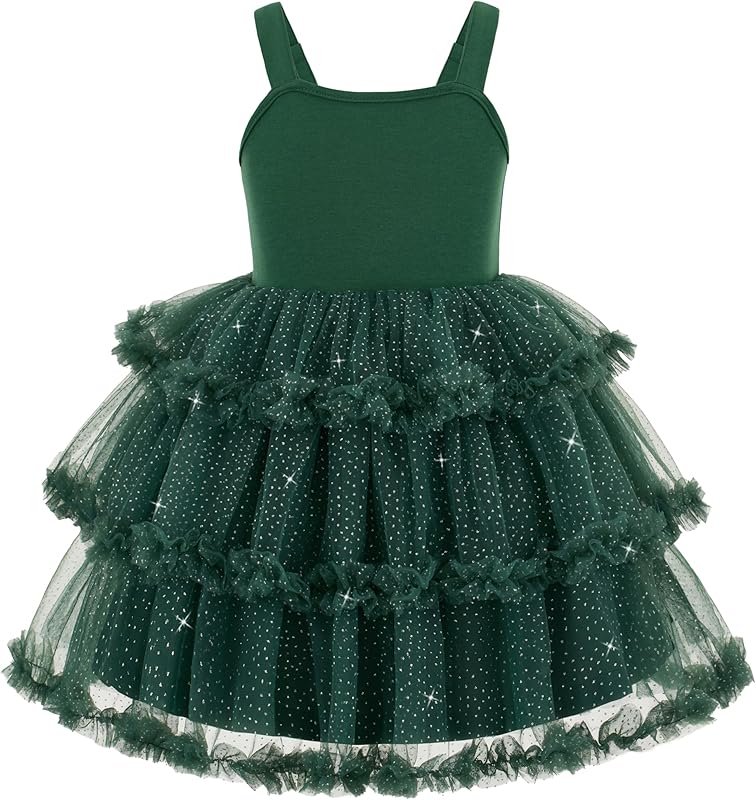 Arshiner Toddler Girls Tulle Dress Tiered Ruffle Fluffy Spaghetti Straps Tutu Dresses Summer Clothes 2 - 8 Years - TrendyLookz