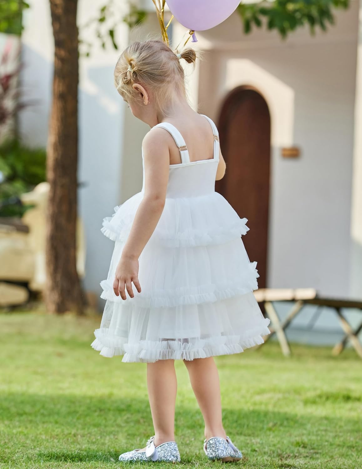 Arshiner Toddler Girls Tulle Dress Tiered Ruffle Fluffy Spaghetti Straps Tutu Dresses Summer Clothes 2 - 8 Years - TrendyLookz