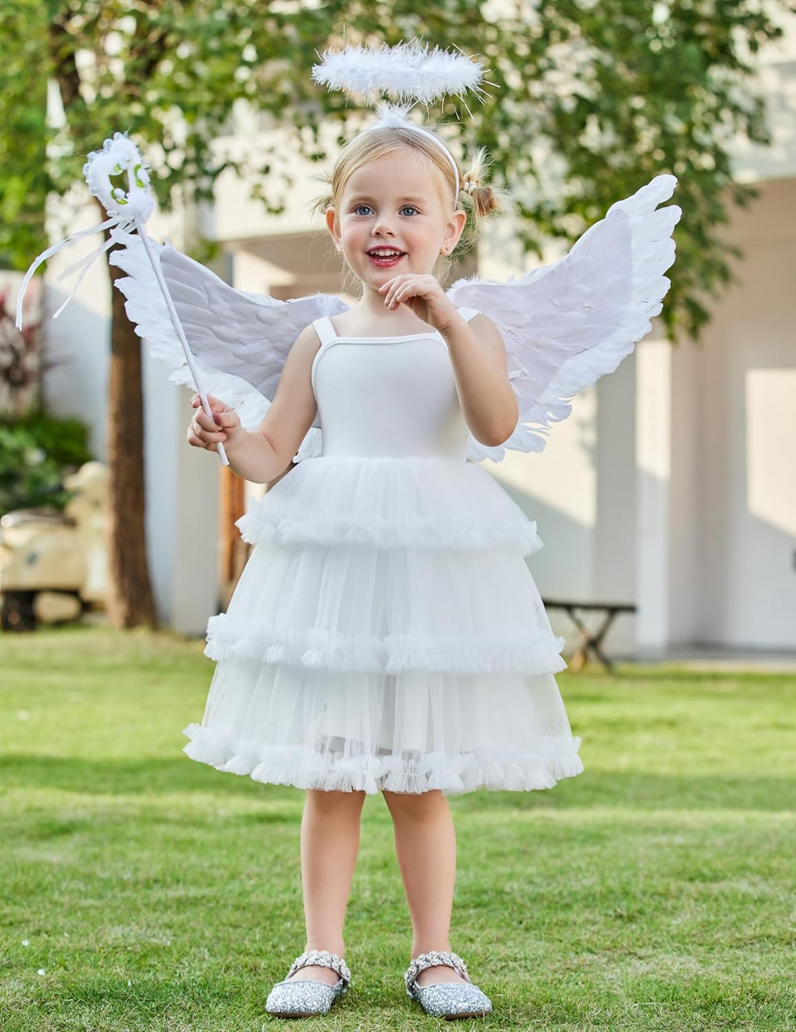 Arshiner Toddler Girls Tulle Dress Tiered Ruffle Fluffy Spaghetti Straps Tutu Dresses Summer Clothes 2 - 8 Years - TrendyLookz