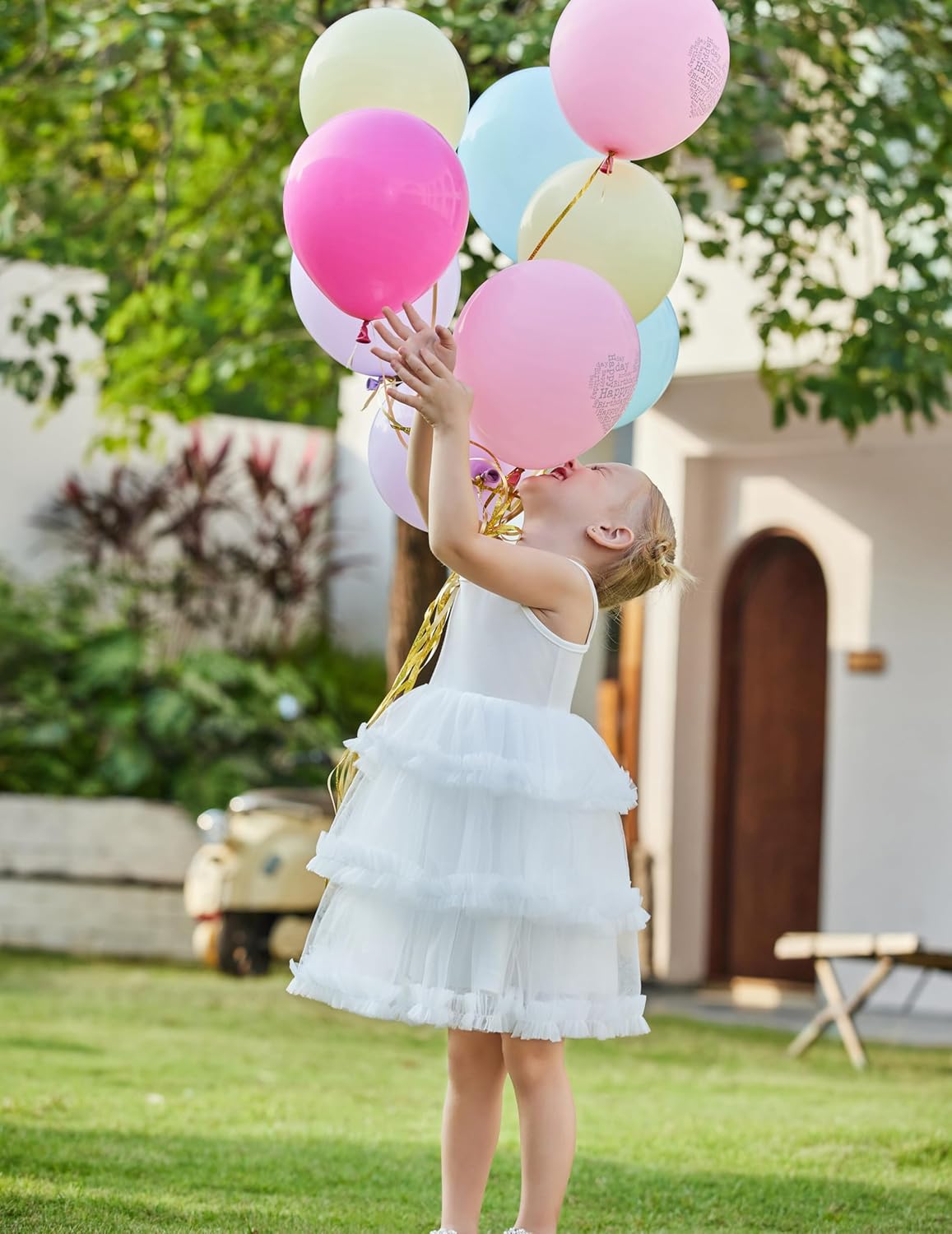 Arshiner Toddler Girls Tulle Dress Tiered Ruffle Fluffy Spaghetti Straps Tutu Dresses Summer Clothes 2 - 8 Years - TrendyLookz