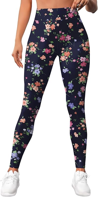 Leggings for Women Workout Funny Printed Gym Athletic Womens Yoga Pants Camo Print Legging Camouflage Floral Tropical Pants