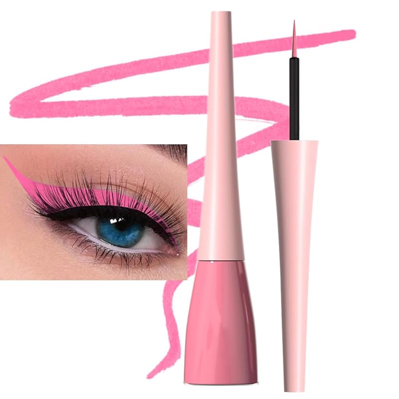 evpct 2Pcs White Black Liquid Eyeliner Set Waterproof White Eye Liners for Women Eyes Wing Eyeliner Stamps Shapes Colored Eyeliner delineador de ojos a prueba de agua contra el agua blanco para ojos