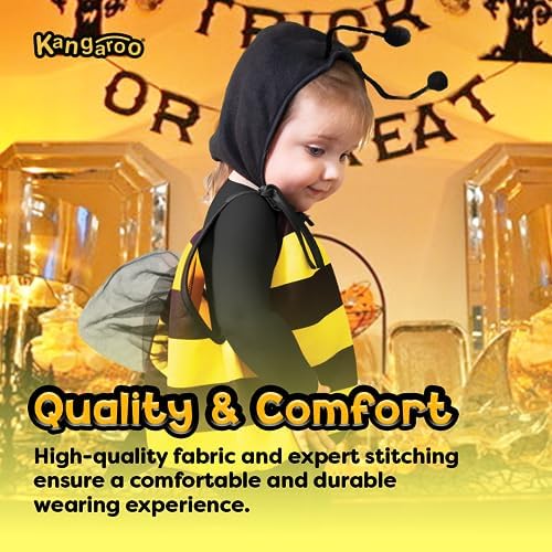 Kangaroo Bumble Bee Costume for Adults & Kids, Halloween Honey Bee Costume for Women