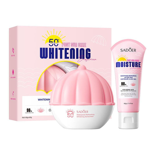 Travel-Size Sunscreen Set - 40ml Face SPF 50+ & 60ml Body Lotion, TSA-Approved, Reef-Safe, Broad Spectrum UVA/UVB Protection, Non-Greasy with Vitamin E & Aloe Vera