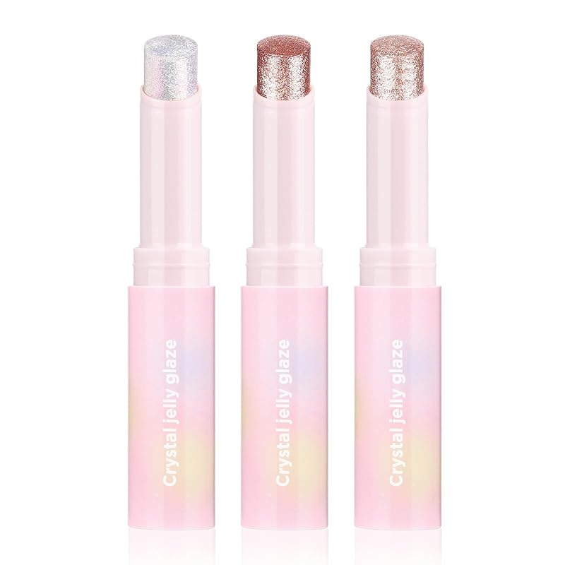 Crystal Hydrating Jelly Stick Eyeshadow Stick, Glitter Makeup Jelly Shimmer Eye Shadow Crayon, Lightweight Eye Brightener Makeup Glitter Eye Shadow (Multicolor, 4 colors)