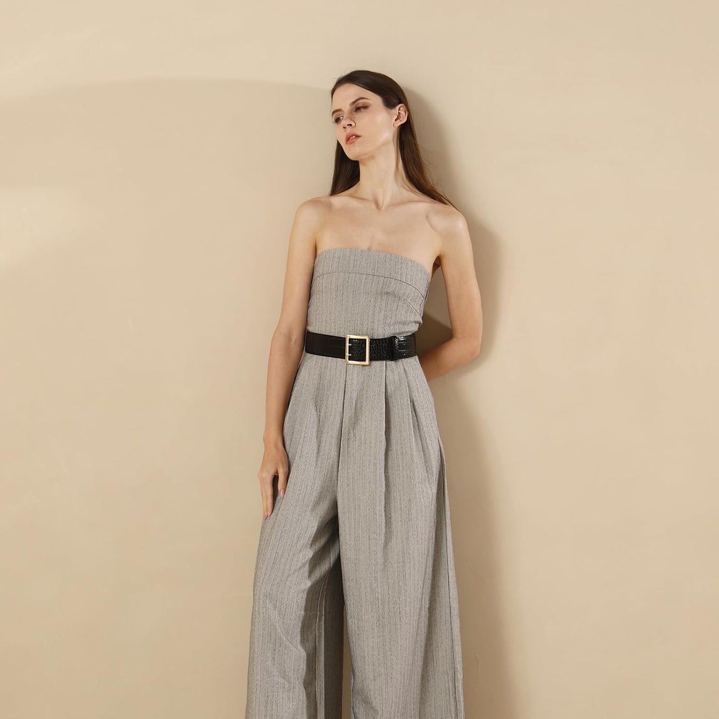 Wide Belts for Women Leather Wide Belts Fashion Thick Black Belt With Gold Buckle Belt for Dresses