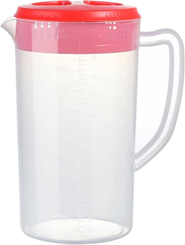 0.66 Gallon/2.5 Litre Plastic Pitcher with Lid BPA-FREE Eco-Friendly Carafes Mix Drinks Water Jug for Hot/Cold Lemonade Juice Beverage Jar Ice Tea Kettle (Blue, 81oz)
